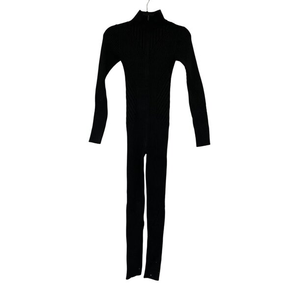 Oysho Womens One Piece Medium M Jumpsuit Black Knitwear Base Layer 2278/635 NWT - Picture 1 of 16
